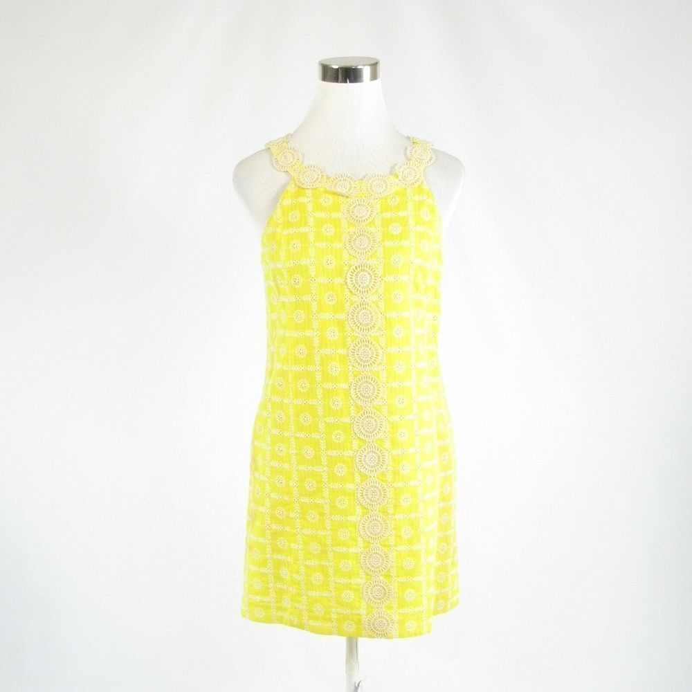 Tibi yellow white geometric dress 4